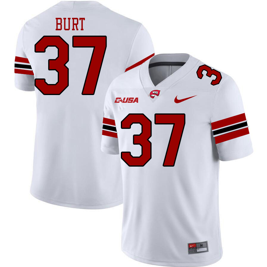 Western Kentucky Hilltoppers #37 Zach Burt College Football Jerseys Stitched Sale-White